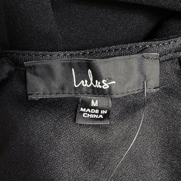 NWT Lulus Enticing Endeavors Wide Leg Square Neck Jumpsuit in Black Size Medium - Picture 10 of 14